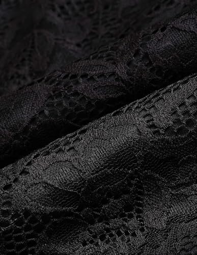 U.S. Polo ASSN._Solid Regular Fit Lace Dress, (UWAW25DRS216_Black_L)