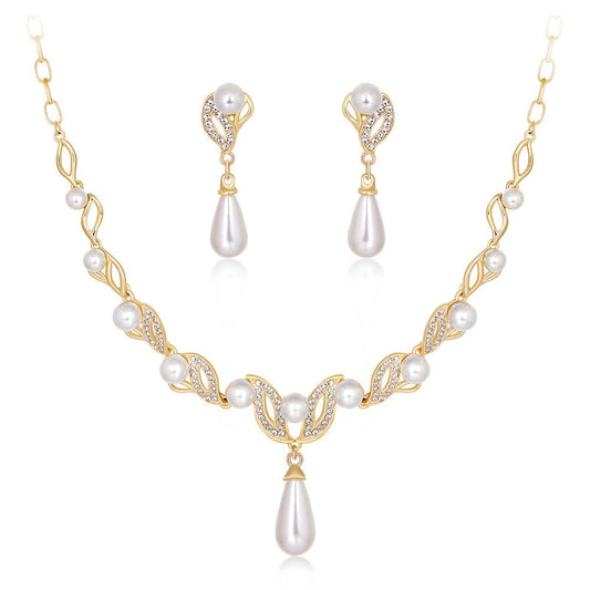 Shining Diva Fashion Latest Stylish Design Fancy Traditional Pearl Necklace Jewellery Set for Women (15121s)