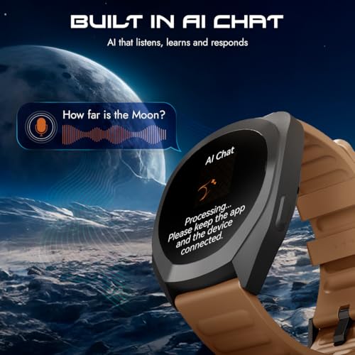 Fastrack Cosmix 1.32" AMOLED Display Metal Case Smart Watch with Heart Rate Monitor,AI Watchface & Chat,Push Button Interactions,BT Calling,IP68 Water Resistant Upto 5 Days Battery Life -Copper Clay
