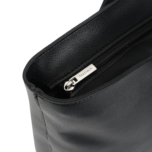 Fastrack Casual Tote Bag For Girls, Large Size With A Zipper Closure And Padded Laptop Compartment, Compatible With Laptops Up To 15 Inches, Double Handle Tote Bag, Black