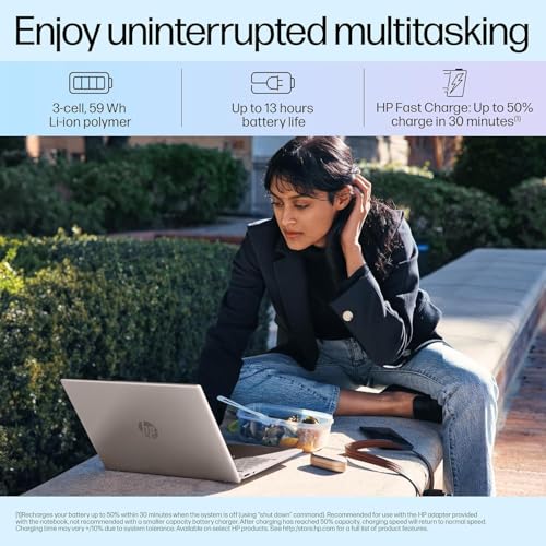 HP OmniBook 5 (Previously Pavilion),13th Gen Intel Core i5 1334U (16GB LPDDR5X,512GB SSD) 2K, WUXGA,IPS,300 nits,16''/40.6cm Touchscreen, Win11, M365, Office24, Silver,1.79kg,ba1789TU,IR Camera Laptop