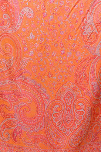 Exotic India Women's Silk Stole (SHW76_Honey Suckle_Free Size)