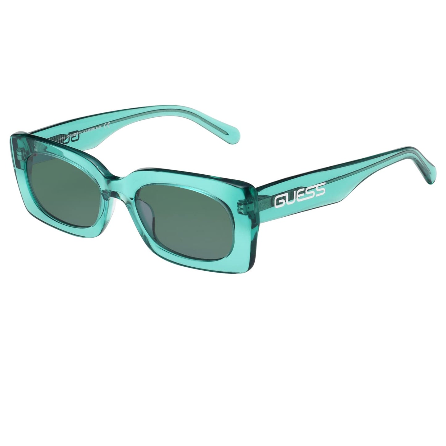 GUESS Solid Rectangular Women Non-Polarized Sunglasses - (Gu8225 95N 53 S |53| Green Color Lens), Small