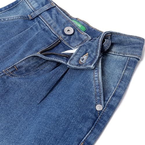 United Colors of Benetton Girl's Wide Leg Jeans (25A4DENCG103I901_Blue