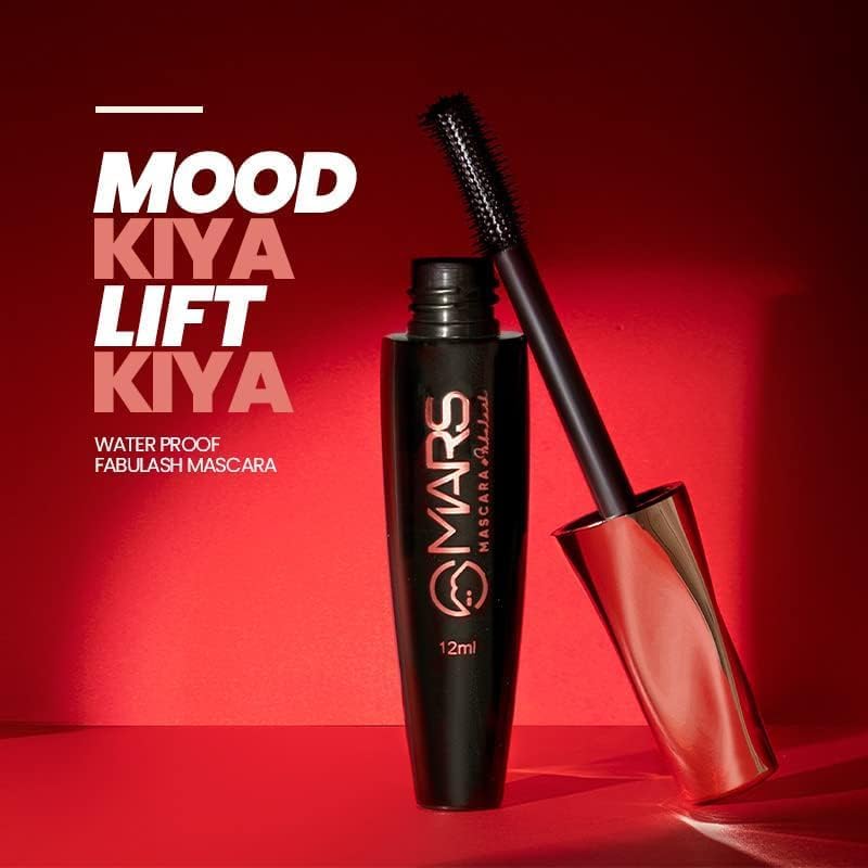 MARS Fabulash Volumizing Mascara | Up to 18 Hours Stay | Waterproof with Intense Jet Black Color (12ml) (Black)