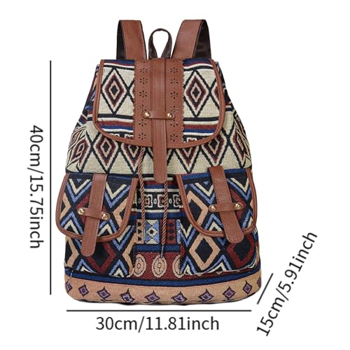 ECOMISTIQ®Women Ethnic Pattern Backpack Bag Travel Daypack for Camping Shopping Street Style D|Clothing, Shoes & Accessories|Womens Handbags & Bags