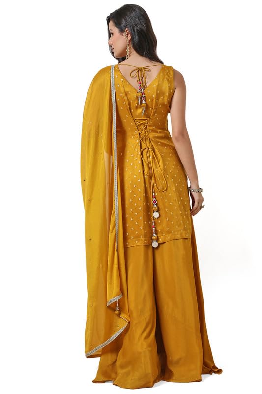 Soch Women's Brocade Salwar Suit (OWA4CD21032A_Mustard
