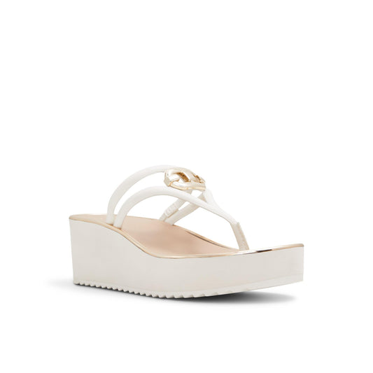 Aldo ALBOBRENNA-IN100 Ladies WHITE Wedge Sandals