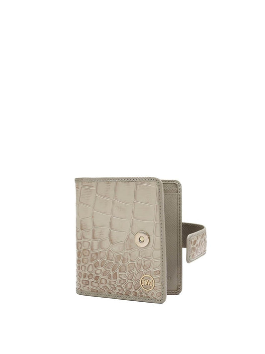 Da Milano Genuine Leather White Flap & Zip Women Wallet (10014C)