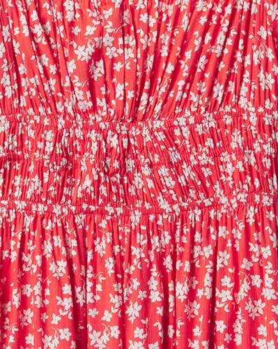 GAP Women's Cotton Blend Fit and Flare Above The Knee Casual Dress (442528426_red