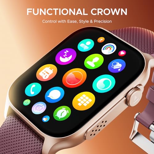 boAt New Launch Ultima Ember Smartwatch w/ 1.96” (4.97 cm) AMOLED Display, Personalized Fitness Nudges, Functional Crown, 100+ Sports Modes, Custom Watch Faces (Royal Berry)