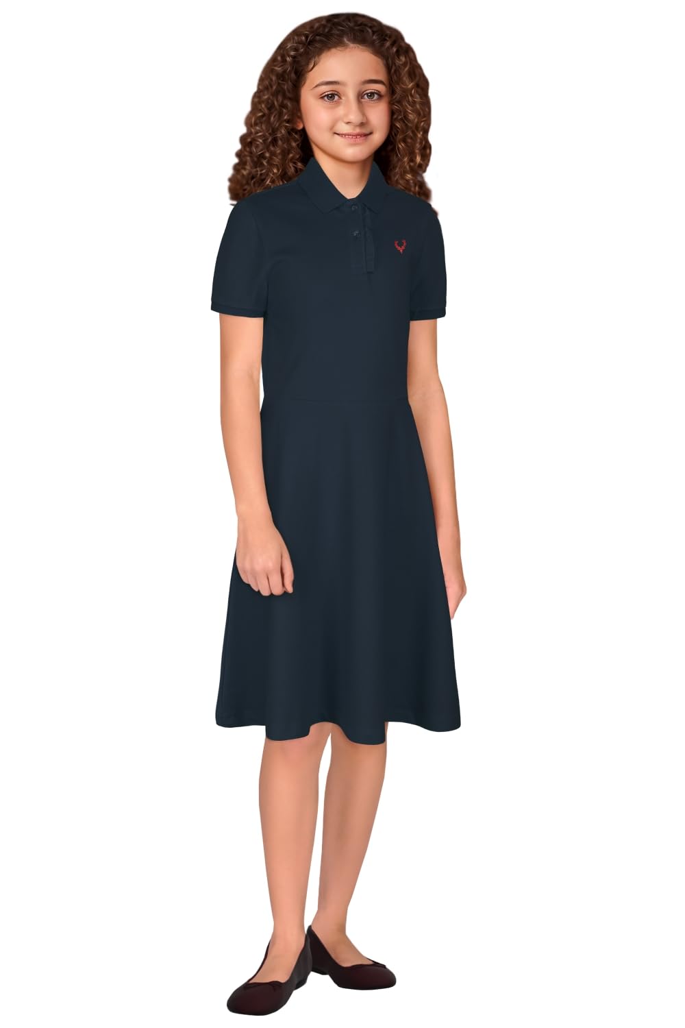 Allen Solly Junior Girls Midi Dress (AGDRERGFM65884_14_Blue_Navy_13 Years-14 Years)