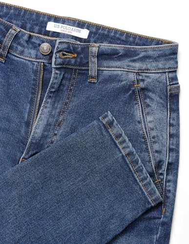 U.S. POLO ASSN. High Rise Carrot Fit Jeans (UWAW25JEN428_Blue_32)