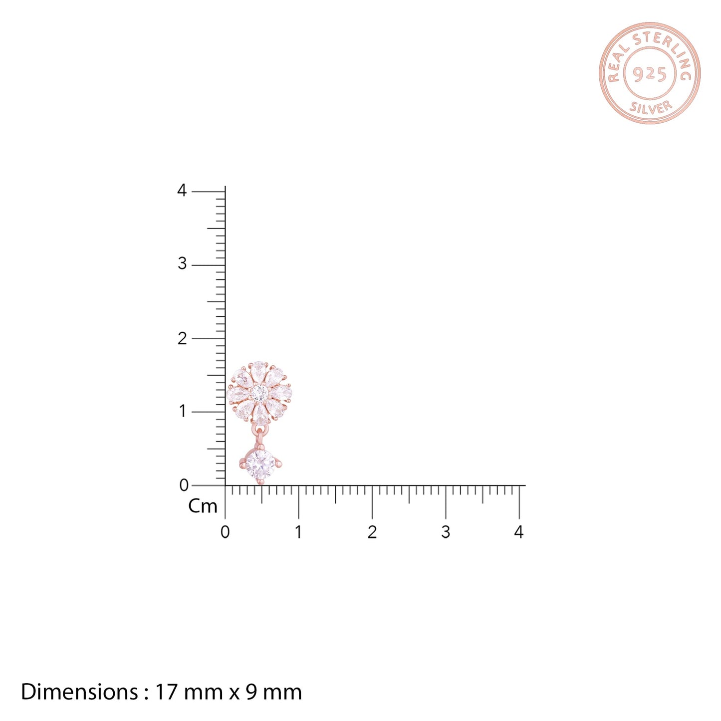 GIVA 925 Silver Rose Gold Floral Earrings| Drops to Gift Women & Girls | With Certificate of Authenticity and 925 Stamp | 6 Month Warranty*