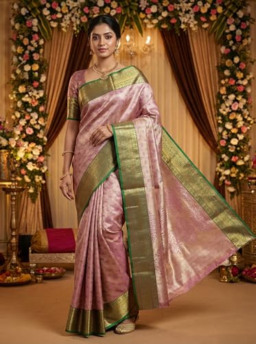 MIMOSA Women’s Magenta Art Silk Saree Woven with Zari Tissue | Kanjivaram Style Saree | Rich Pallu & Tassels | 6.2 Mtrs