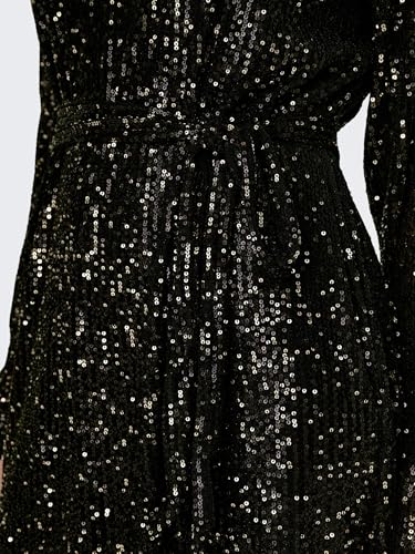 ONLY Women Shimmer Regular Fit Party Black A-line Dress