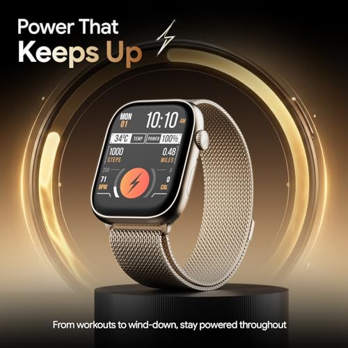 Fire-Boltt Ring S Smart Watch 1.96" Super AMOLED Display Bluetooth Calling, Voice Assistant, SpO2 & Heart Rate Monitor, 120+ Sports Modes, IP67 Waterproof Smartwatch for Men & Women - Wine