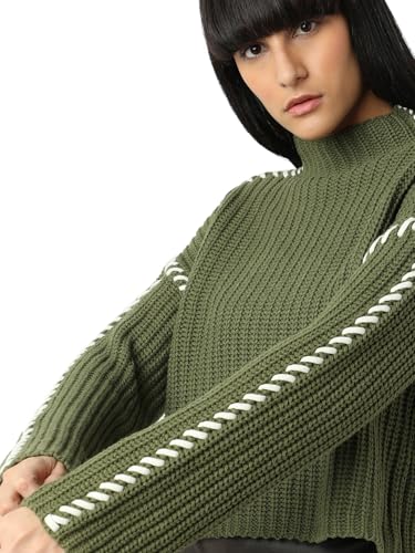 VERO MODA Womens Relaxed Fit Green Sweater