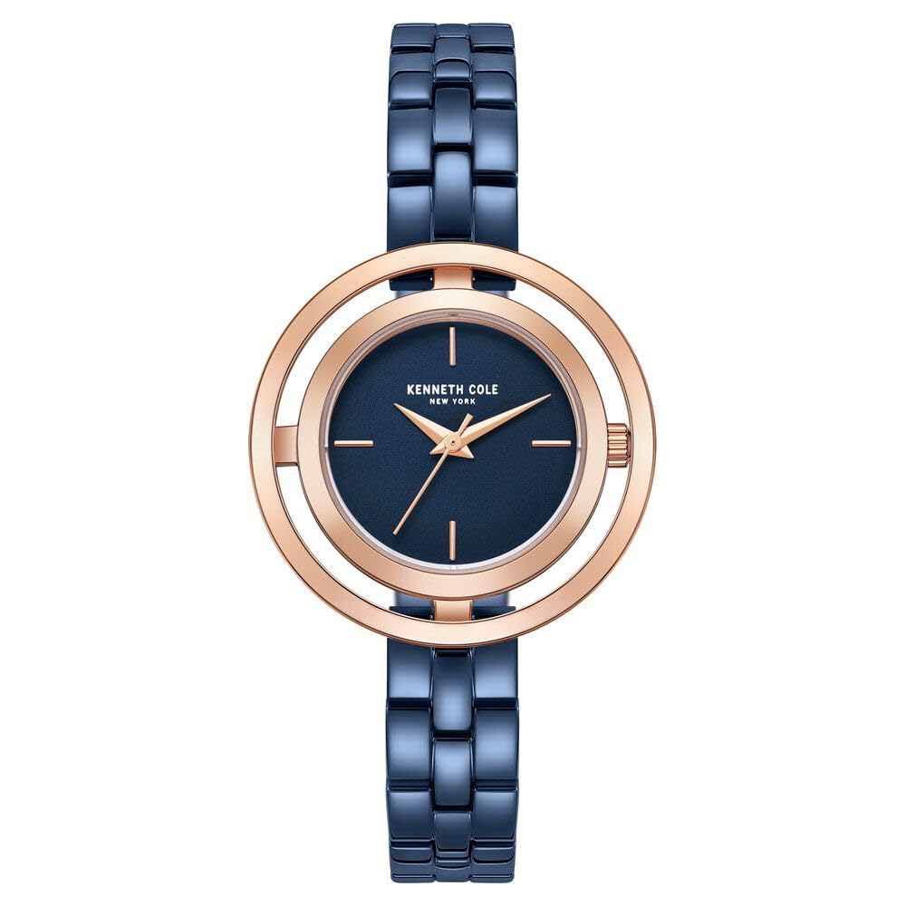 Kenneth Cole Quartz Analog Blue Dial Stainless Steel Strap Watch for Women-KCWLG2237103LD