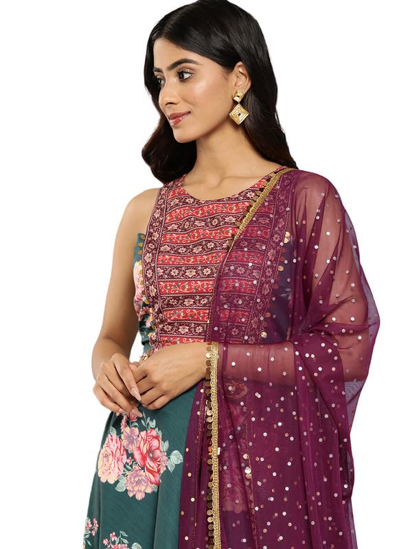 Ahalyaa Printed Sequinned Ready to Wear Lehenga & Blouse With Dupatta