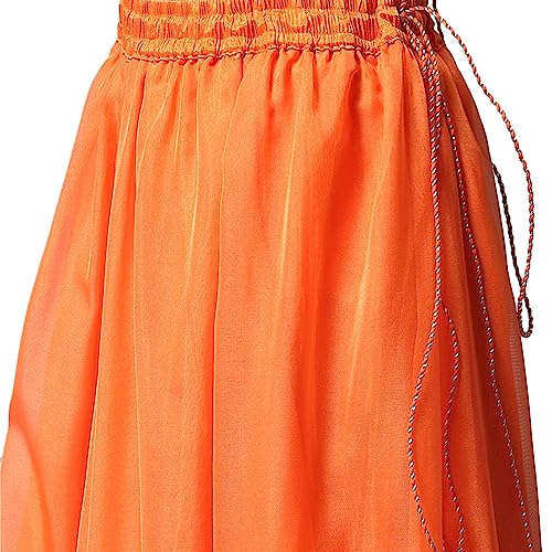 BIBA Girls Polyester Lehenga Set Readymade Orange 7
