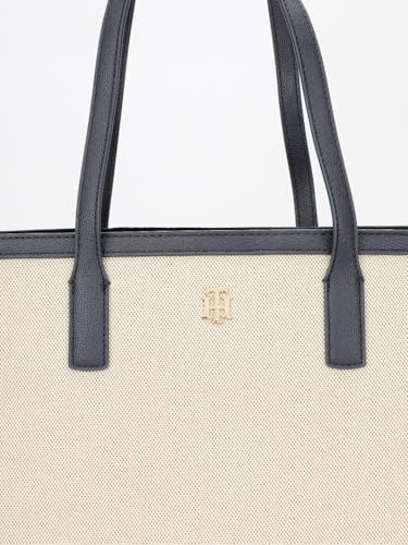 Tommy Hilfiger Self-Design Blue Polyester Tote Bag