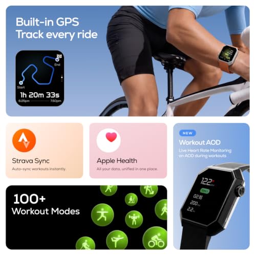 Layers Anarc 2 Smartwatch | 1.85 AMOLED 60Hz Display | Built-in GPS | AI Watch Faces & Assistant | BT Calling | Auto Brightness | Heart Rate + Sleep Monitor Smartwatch, Alluminium Body (Parent) (Orange)