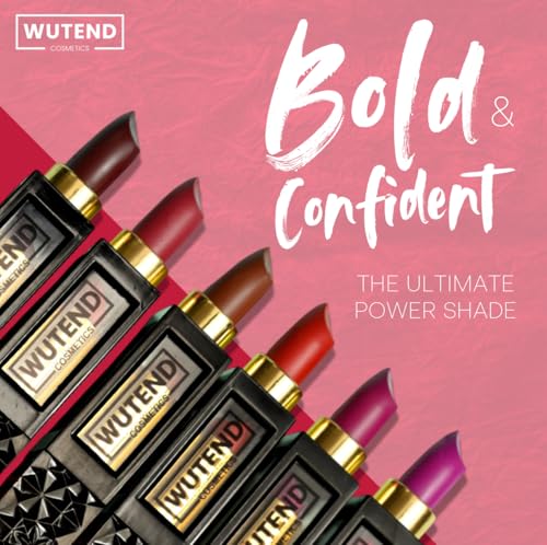 WUTEND Luxury Matte Lipstick Set, 3 Rich Shades, Gold Cap with Black Base, Brown Pink Plum Colors