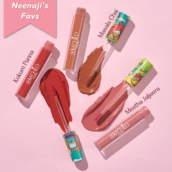 LoveChild Masaba Meetha Jaljeera Lush-Matte Mauve Pink Lip Creme, 3ml