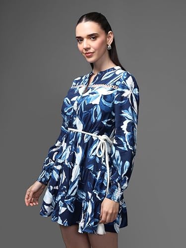 Kazo Casa Mini Dress with Belt (Blue_M)