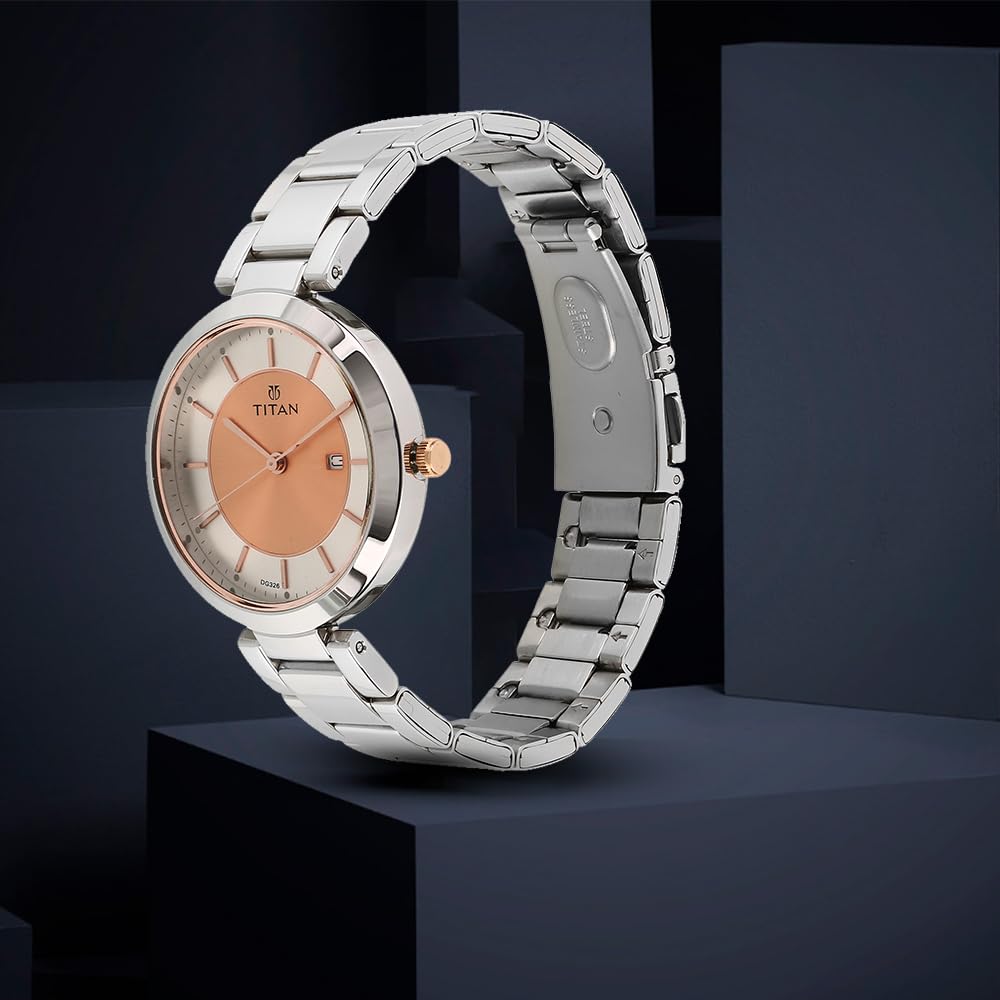 Titan Ladies Neo - Ii Analog Rose Gold Dial Women's Watch NM2480KM01/NN2480KM01