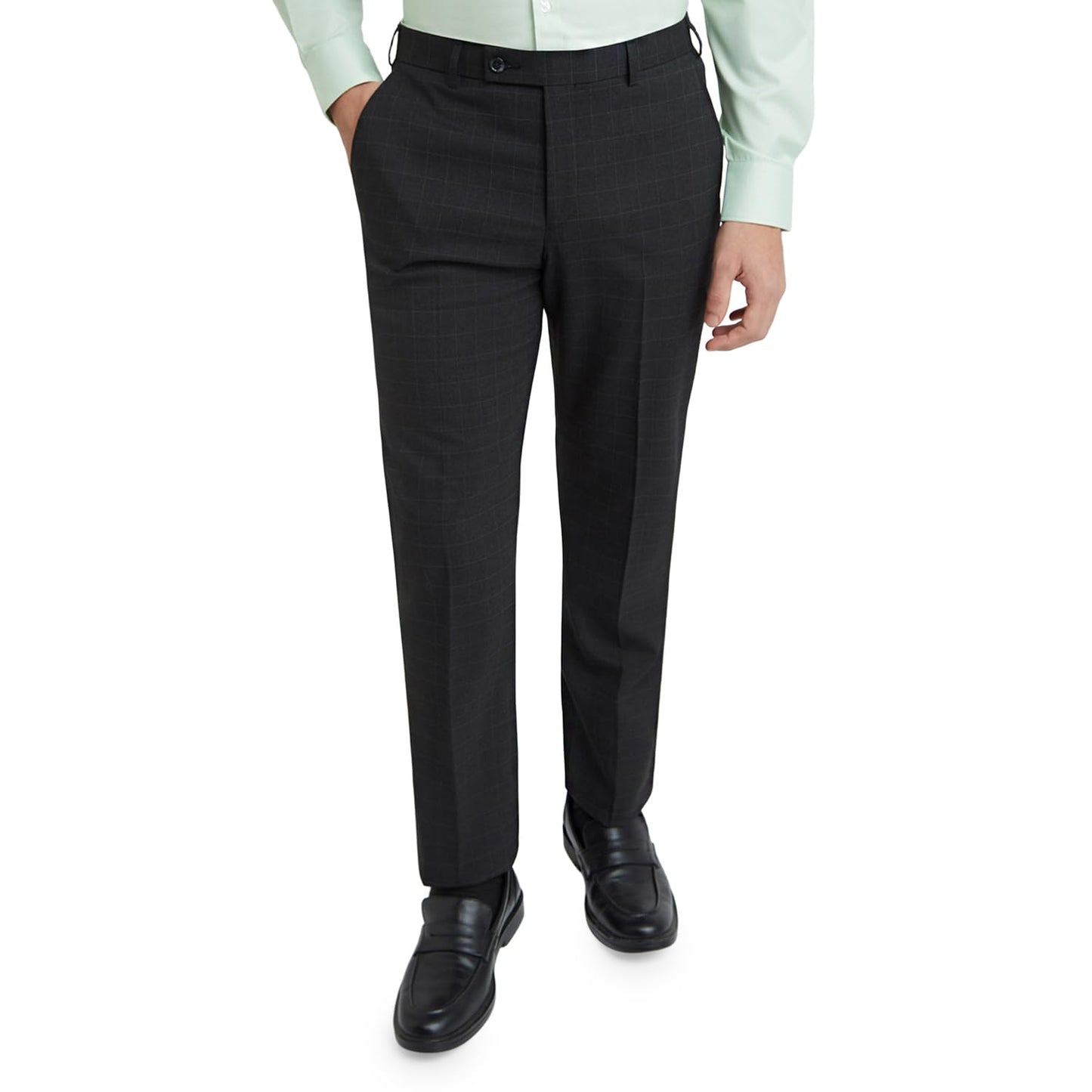 Park Avenue Men's Smart Fit Casual Mid Rise Pants (PMTX07523-G8_Dark Grey, 32