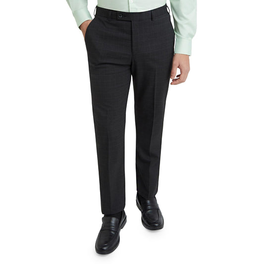 Park Avenue Men's Smart Fit Casual Mid Rise Pants (PMTX07523-G8_Dark Grey, 32
