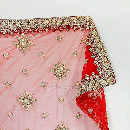 Vedic Vaani Net Cloth MATA Ki Chunri | Wedding Chunri | Devi Maa Chunri for Navratri Festival (1 Pcs)