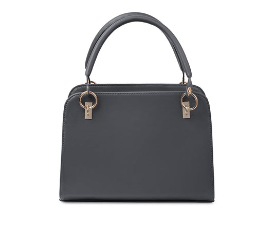 LOUIS STITCH Dark Grey Shoulder Bag for Women | Stylish Satchel Handbag Purse for Ladies with Zip Closure | LDB-03-CUFLDG