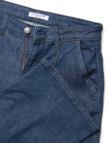 U.S. POLO ASSN. High Rise Straight Fit Jeans (UWAW25JEN404_Blue_34)