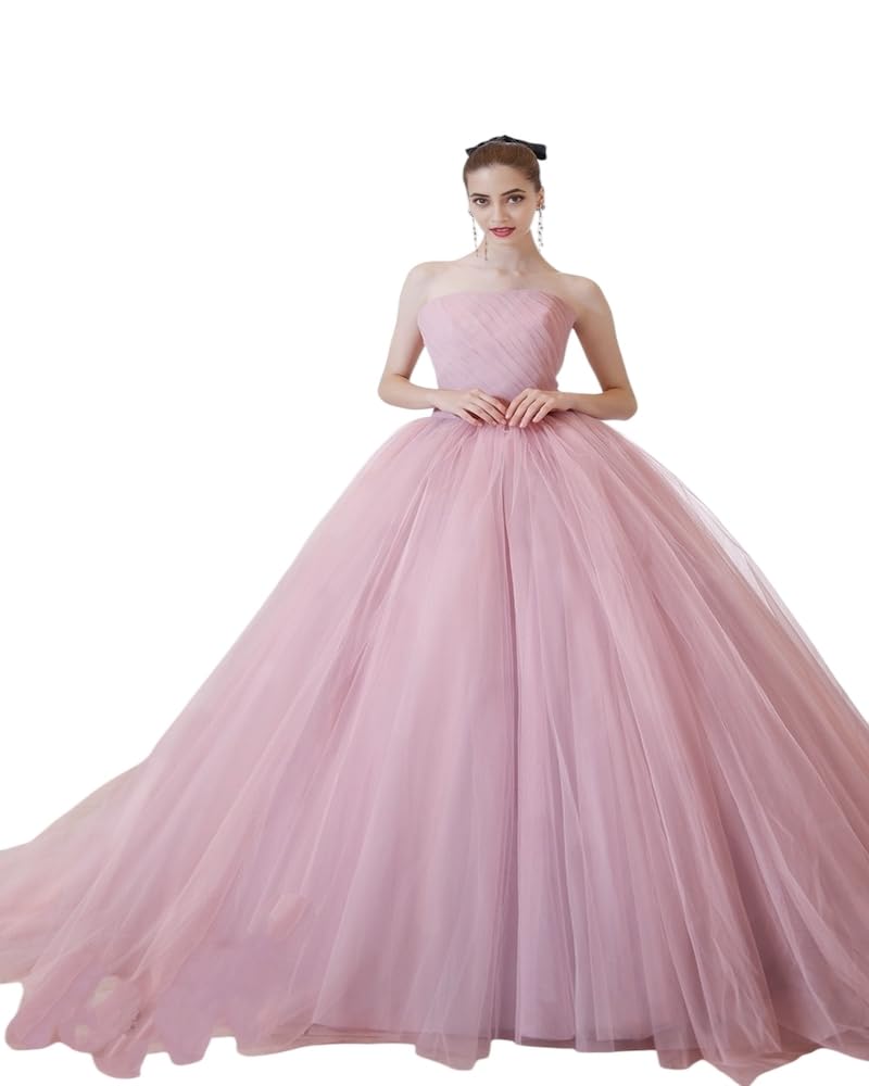 ThreadTexture Premium Flower Hand Embroidary Wedding Gown Light Pink