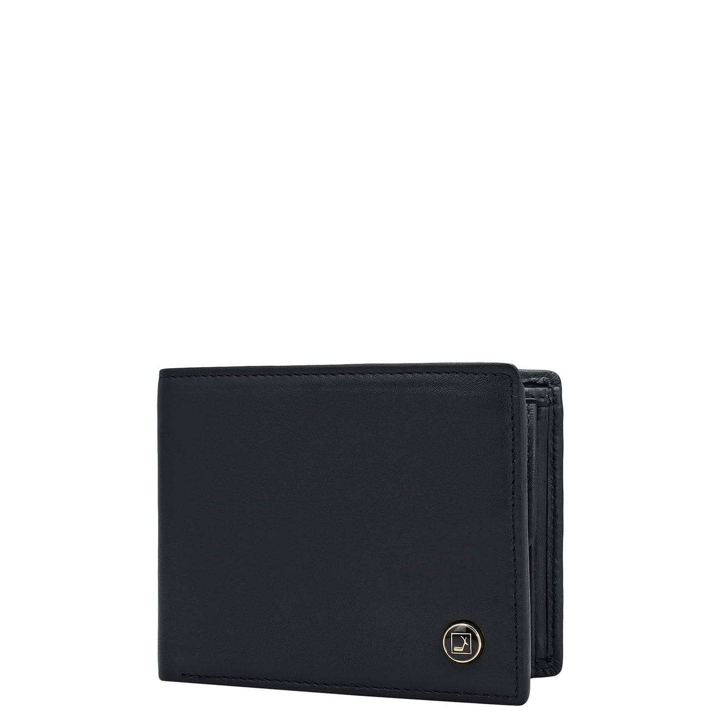 Da Milano RFID Protected Leather Wallet for Men with Card Slot - Black