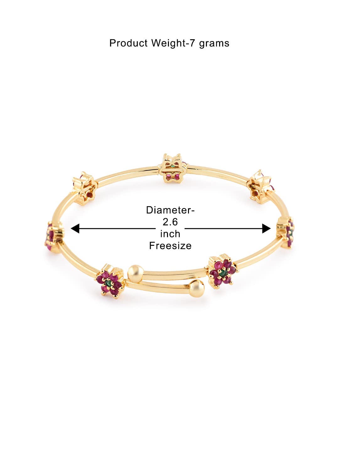 ZAVERI PEARLS Gold look Designer Adjustable Bracelet- ZPFK6274