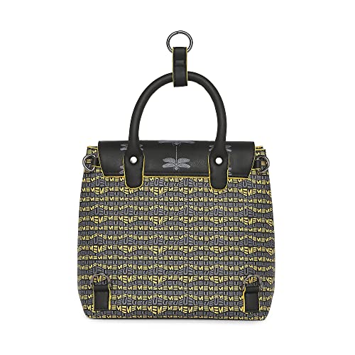 EUME Petal Tail Handbags for Women, Black | Stylish Ladies Purse for Women | Vegan Leather Dragonfly UV Printed | Messenger Bag | Tote Bags for Women | Designer Ladies Purse |