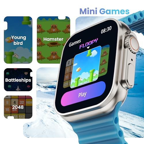 GOBOULT Newly Launched Crown Smart Watch 1.95'' Screen, BT Calling, Working Crown, Zinc Alloy Frame, 900 Nits Brightness, AI Voice Assistant, SpO2 Monitoring, 120+ Sports Mode (Denim Blue)