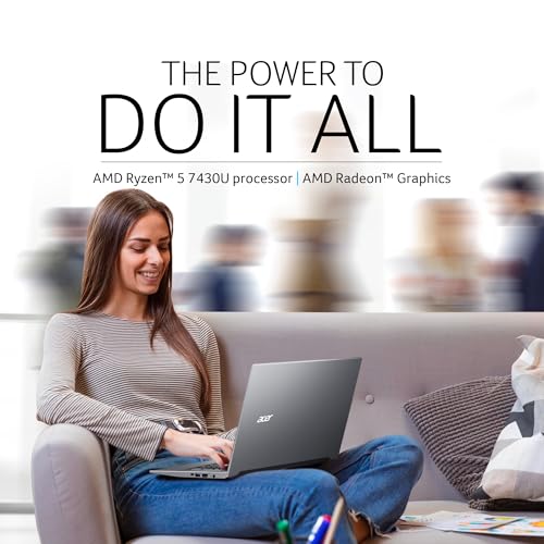 acer Aspire Lite, AMD Ryzen 5 7430U Processor, Office 2024 + M365 Basic, 8 GB RAM, 512 GB SSD, Full HD, 15.6"/39.62 cm, Windows 11 Home, Steel Grey, 1.59 kg, AL15-41, Thin and Light Laptop