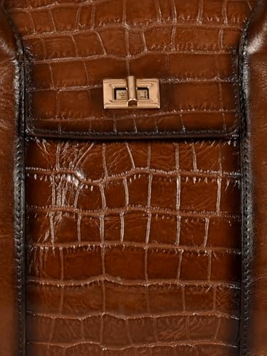 eske Noah Genuine Leather Animal Print Handbag