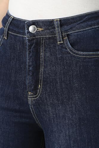 Women Navy Mid Wash Jeans