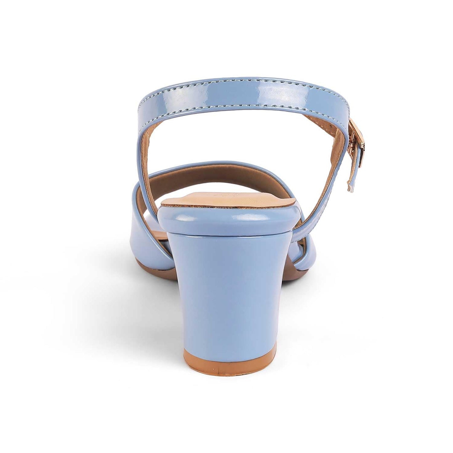 tresmode SOLOR Women's Block Heels Sandals Blue, 6 UK / 39 EU - Square Toe Ladies Footwear Soft Comfortable Sandals