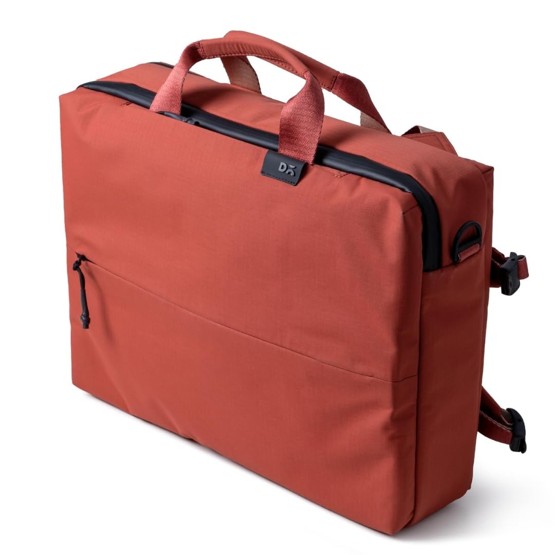 DailyObjects Pivot Briefpack Bag for Men and Women|Fits 13/14/15.6 inch Laptop/Macbook Pro/Air|Lightweight|Stylish Messenger Backpack|Office/Daily Use/Travel|Multi Pocket|Adjustable Strap (Red)