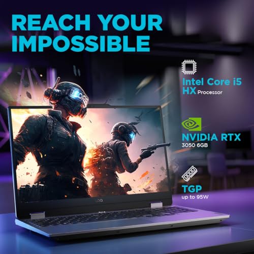 Lenovo Smartchoice LOQ, Intel Core i5-12450HX, 12th Gen, RTX 3050-6GB, 16GB RAM, 512GB SSD, FHD 144Hz 300Nits, 15.6"/39.6cm, Windows 11, MS Office 21, Grey, 2.4Kg, 83GS003UIN, Gaming Laptop