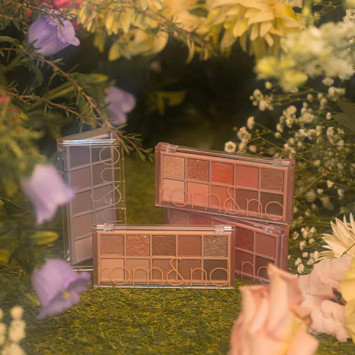 Rom&nd Better Than Palette 7.5g, 02 Mahogany Garden, Eye Makeup Palette, Shimmer Eye Shadow, Autumnal Warm Tones, from Light Beige to Deep Umber, Matte & Glittery, High Pigmented, Natural Look