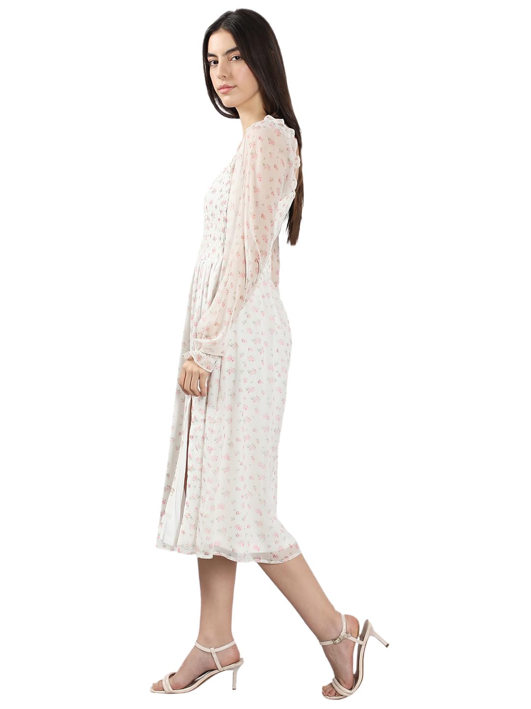 VERO MODA Women's Fit and Flare White Dress