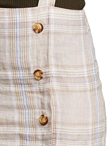 Forever 21 Linen Body con Skirt Tan/Blue